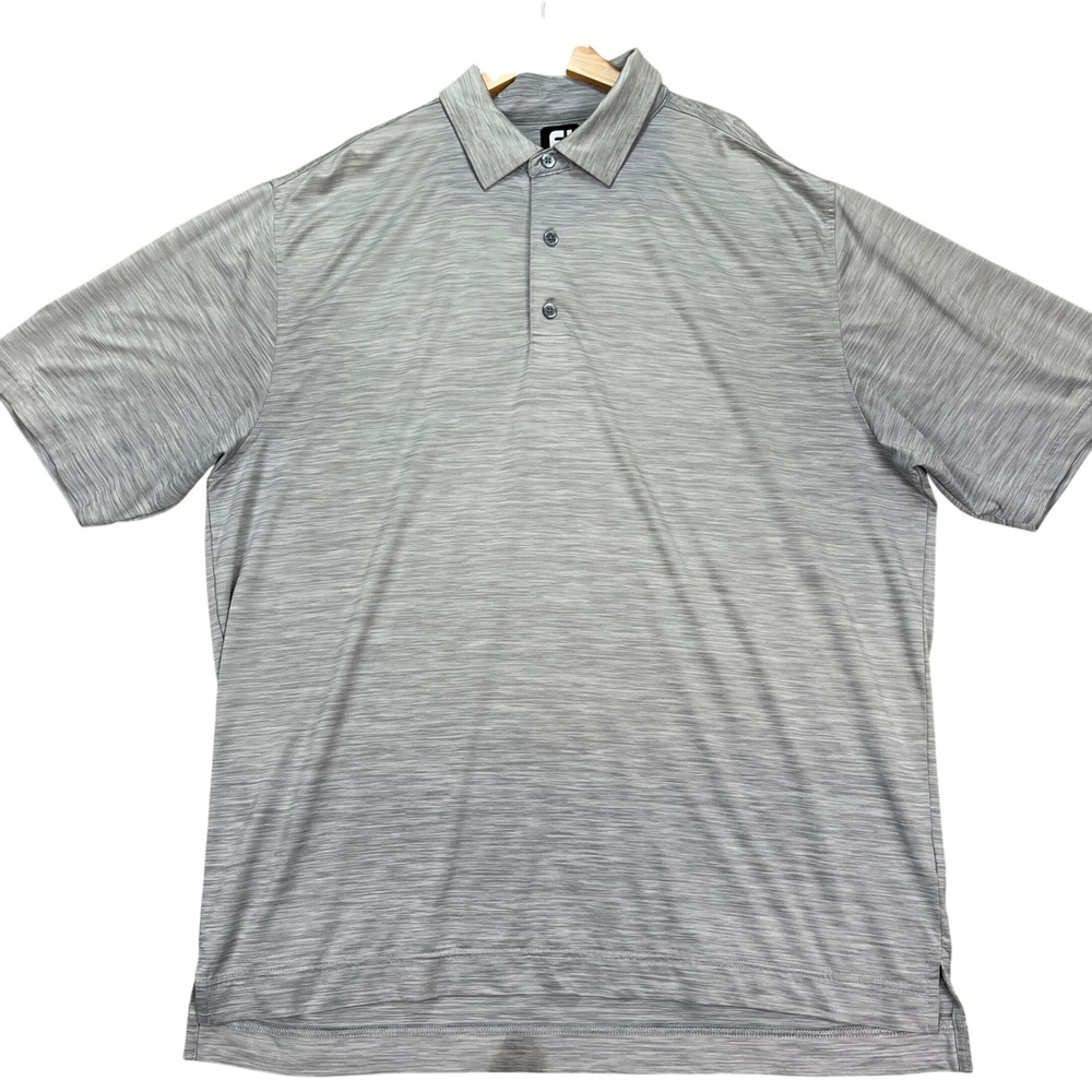 FootJoy Polo Shirt Men XL Gray Ombre Space Dye Short Sleeve‎ Performance Golf FJ
